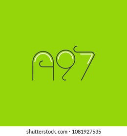 A 97 Letter and Number logo icon vector template. 

