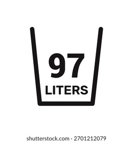 97 litros de Vector Icon líquido de Vector de medida de fondo blanco