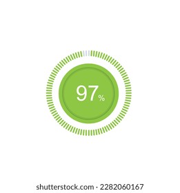 97% Loading. 97% circle diagrams Infographics vector, 97 Percentage ready to use for web design ux-ui. svg
