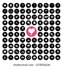 97 Love White icon vector icon set 