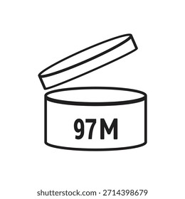 97 M SIGNO Ilustración vectorial, símbolo de embalaje Periodo de caducidad en meses, caducidad
