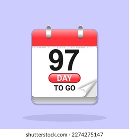 97 more days sign label vector art illustration. vector calendar icon