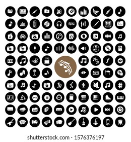 97 Music White icon vector set