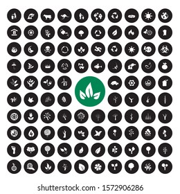 97 Nature White Vector icon set