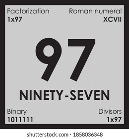 97 ninety-seven number Digit details unit
