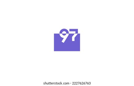 97 Number Purple Fresh Minimal Logo