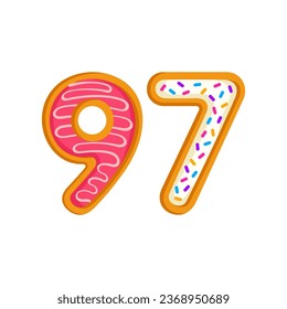 97 número de ilustración vectorial de anacardos de acristalamiento dulce