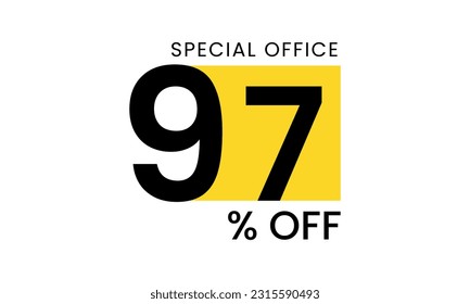 97% off discount creative vector banner illustration, sale special offer 97% off, 97% off discount creative vector