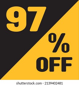 Up To 97% Off Special Offer sale sticker black and gold, vector illustration