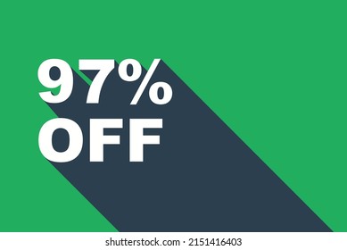 Up To 97% Off sticker on white background Special Offer sale, vector illustration
