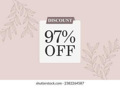 97 percent Sale and discount labels. price off tag icon flat. svg