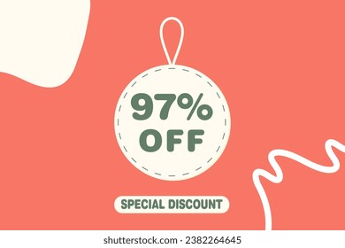 97 percent Sale and discount labels. price off tag icon flat. svg