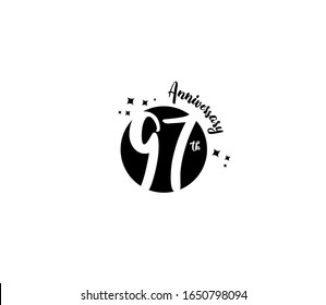 97 th anniversary or birthday celebration design template Vector.