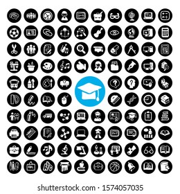 97 White Education icon vector set