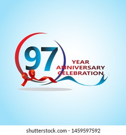 97 Year Anniversary celebration Vector Template Design Illustration