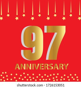 97 year anniversary celebration, vector design for celebrations, invitation cards and greeting cards