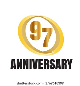 97 year anniversary celebration, vector design for celebrations, invitation cards and greeting cards