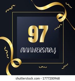 Celebración del 97 aniversario, diseño vectorial para celebraciones, tarjetas de invitación y tarjetas de felicitación