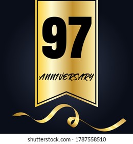 97 year anniversary celebration, vector design for celebrations, invitation cards and greeting cards