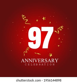 97 year anniversary celebration, vector design for celebrations, invitation cards and greeting cards