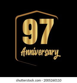 97 year anniversary celebration, vector design for celebrations, invitation cards and greeting cards