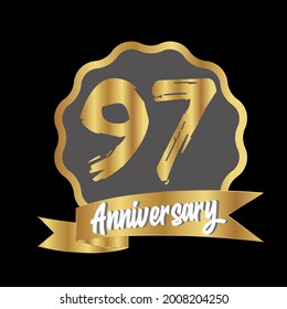 97 year anniversary celebration, vector design for celebrations, invitation cards and greeting cards