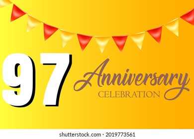 97 year anniversary celebration, vector design for celebrations, invitation cards and greeting cards