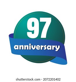 97 year anniversary celebration, vector design for celebrations, invitation cards and greeting cards