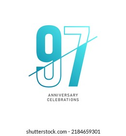 Plantilla de diseño de 97 años. ilustración de plantilla de vector