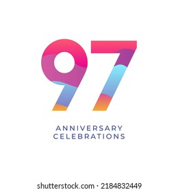 Plantilla de diseño de 97 años. ilustración de plantilla de vector