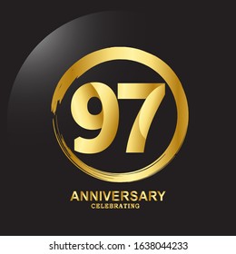 97 Year Anniversary Vector Template Design Illustration