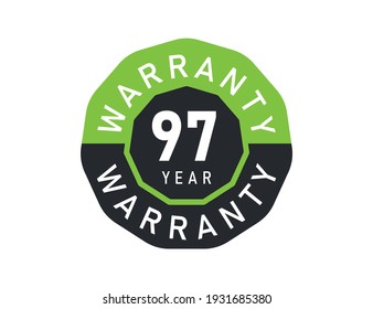 97 year warranty logo isolated on white background. 97 years warranty image