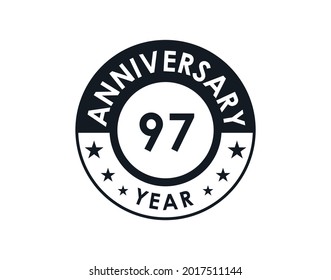 Diseño vectorial de insignia de 97 años