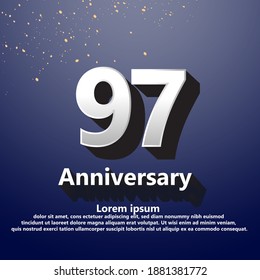 97 years anniversary celebration logo vector template design