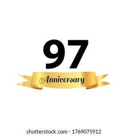 Ilustración de diseño de plantillas de vectores de celebración de 97 años