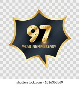 Ilustración de diseño de plantillas de vectores de celebración de 97 años