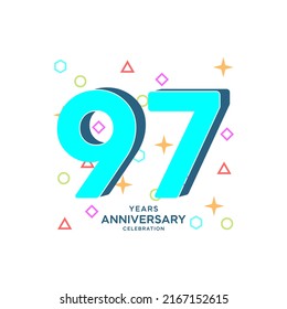 97 Years Anniversary Celebration Vector Template Design Illustration