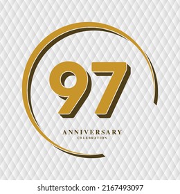 Ilustración de diseño de plantillas de vectores de celebración de 97 años