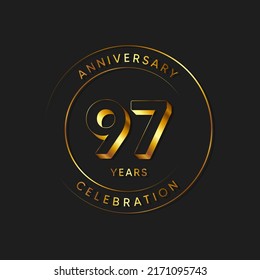 97 Years Anniversary Celebration, Vector Design Illustration Template