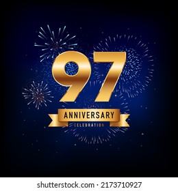 Plantilla de ilustración de diseño de vectores para celebración del 97 años