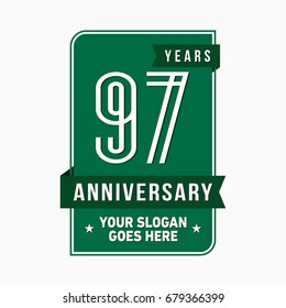 97 years anniversary design template. Vector and illustration.