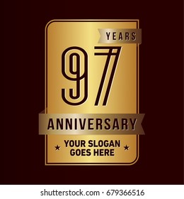97 years anniversary design template. Vector and illustration.