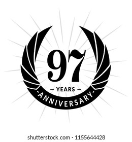 97 years anniversary. Elegant anniversary design. 97 years logo.
