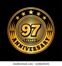 97 years anniversary. Anniversary logo design. Vector and illustration.