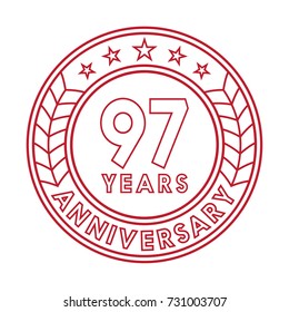 97 years anniversary logo template. 