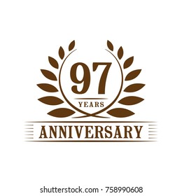 97 years anniversary logo template.