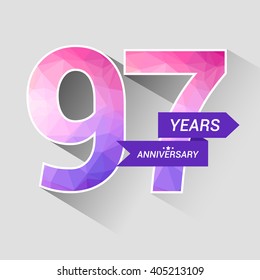97 Years Anniversary with Low Poly Design