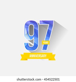 97 Years Anniversary with Low Poly Design