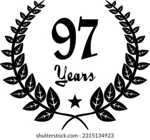 97 Years Anniversary stilyzed Laurel, black and white