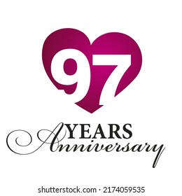 97 Jahre, weißer Hintergrund